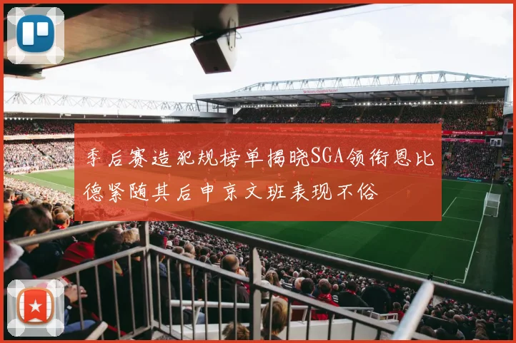 季后赛造犯规榜单揭晓SGA领衔恩比德紧随其后申京文班表现不俗